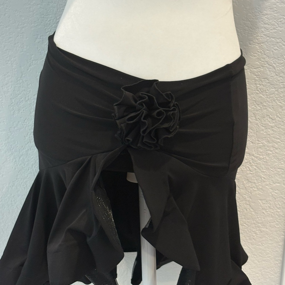 Elegant Black Ruffled Skirt